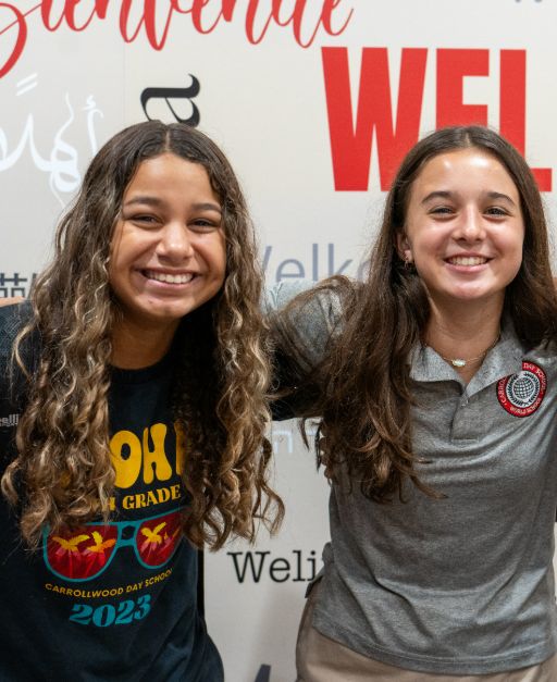 Middle school students smiling