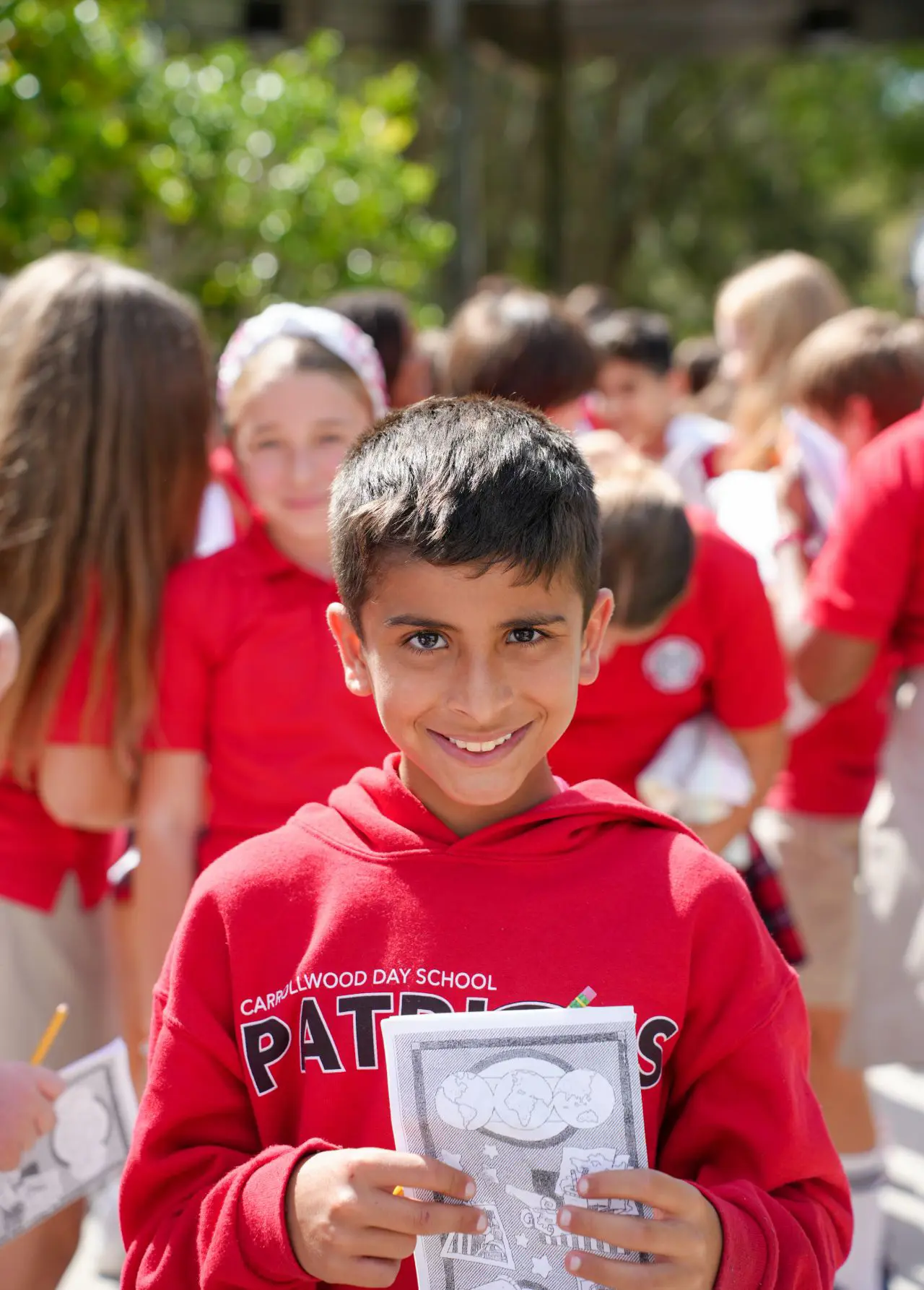 Boy smiling and looking at camera