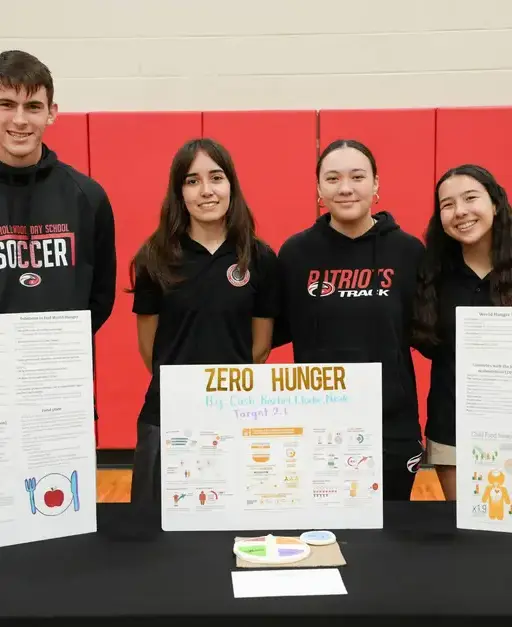 Upper School students with project